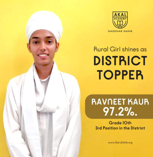 Ravneet Kaur Shines as District Topper in CBSE Results