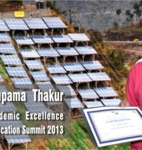 Eternal University Baru Sahib’s Anupama Thakur Honored with Academic Excellence Award at INDO-Global Education Summit 2013