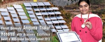 Eternal University Baru Sahib’s Anupama Thakur Honored with Academic Excellence Award at INDO-Global Education Summit 2013