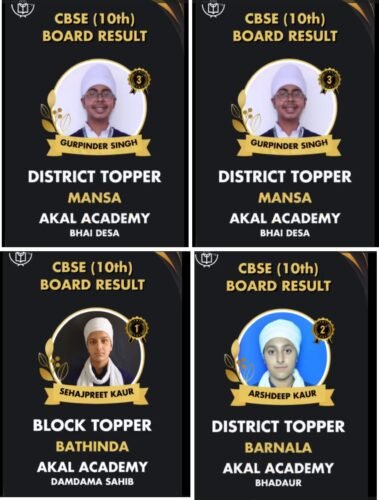 Akal Academies Students – Toppers in Class 10 CBSE Results