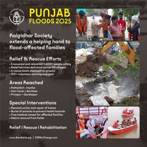 Punjab Floods 2025 – Kalgidhar Society’s Mission of Seva, Relief & Rebuilding Lives