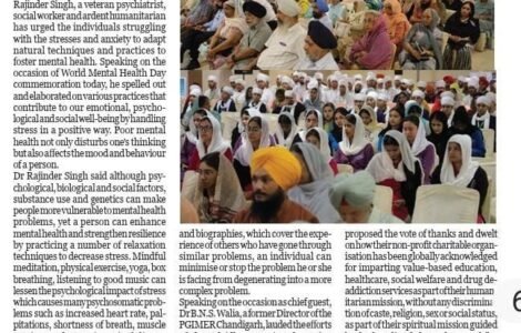 Healing Minds, Restoring Faith – The Kalgidhar Society Marks World Mental Health Day 2025