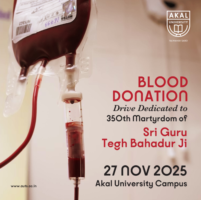 Akal University Organizes Blood Donation Camp in Tribute to Guru Tegh Bahadur Sahib Ji Akal University Organizes Blood Donation Camp in Tribute to Guru Tegh Bahadur Sahib Ji