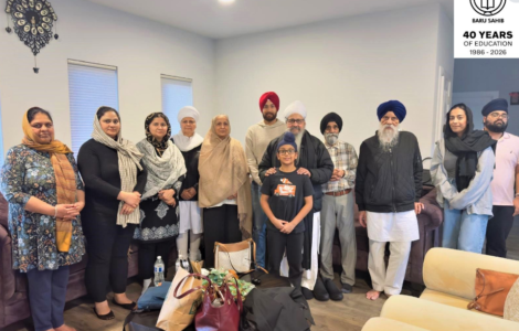 Akal Academy Alumni standing across continents united by values, seva, and purpose