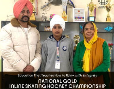 Skating Hockey Champion Harvinderjit Singh of Akal Academy Fatehgarh Channa, brings home the Gold Medal