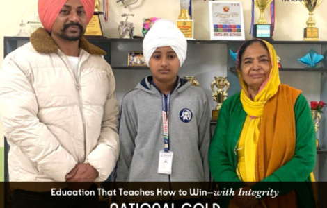 Skating Hockey Champion Harvinderjit Singh of Akal Academy Fatehgarh Channa, brings home the Gold Medal
